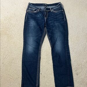 Silver Jeans Dark Blue Straight Leg Denim